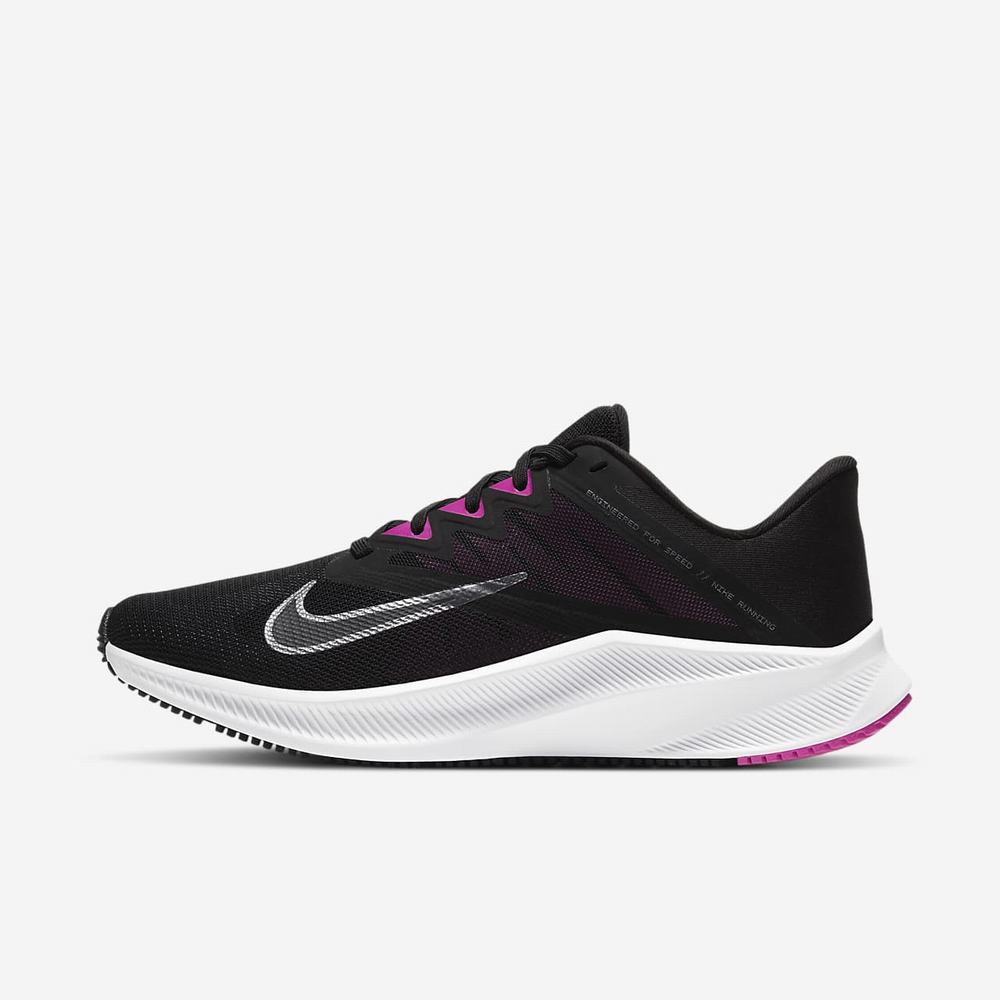 Chaussure De Running Nike Quest 3 Noir 3546-091 Black/Dark Smoke Grey/Fire Pink/Metallic Cool Grey Femme | EDD-01687716